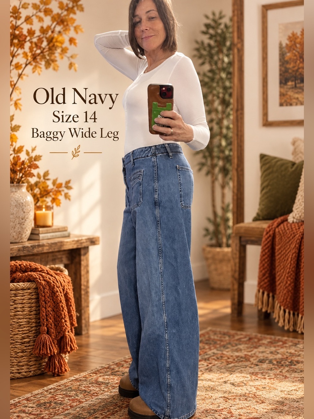 Old Navy Size 14 Baggy Wide-Leg Jeans